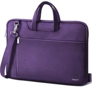 Ferkurn Laptop Bag Case Women Men Computer Sleeve with Shoulder Compatible with HP Envy Pavilion/Inspiron/Thinkpad/Vivobook/MSI/Surface,Waterproof Briefcase with Handle, Purple, 17 17.3 Inch