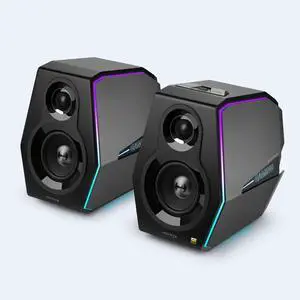 Edifier G5000 Computer Gaming Speakers, 88W RMS Powered, Hi-Res Audio Wireless Desktop Speakers, Bluetooth 3.5mm AUX USB Optical Coaxial Inputs, for PC/PS4/PS5/Laptop/TV, RGB Light