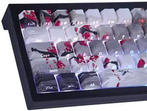 Tsungup PBT Keycaps - Side Printed Keycap Set,135 Keys Double Shot Shine Through Landscape Painting Custom Keycaps,Cherry Profile Keyboard Key caps for Cherry MX Switches Mechanical Keyboards