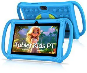 PRITOM Kids Tablets 7 inch, 32 GB,Perfect Size for Toddler Tablet with Un-Zipped Case, WiFi, Dual Camera, Education, Games, Kids Software Pre-Installed, Parental Control (Blue)