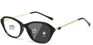 Cyxus Photochromic Glasses for Women Men UV Protection with Blue Light Blocking8257i01 Black&Gold