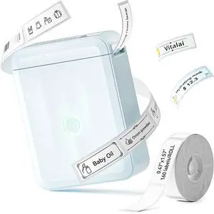 NIIMBOT D110 New Version Label Maker Machine with Tape, Handheld Bluetooth Label Printer, Mini Thermal Printer, Sticker Maker for Organizing Home Kitchen School, Blue