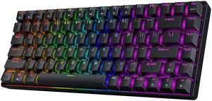 HK GAMING GK75 75% v3 | Hotswap Mechanical Gaming Keyboard | 84 Keys Multi Color RGB LED Backlit for PC/Mac Gamer | US Layout (Black, Mechanical Brown)