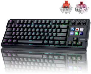 MMOBIEL Mechanical Keyboard for Stream Deck QWERTY Hot-Swappable RGB Keyboard with 6 Programmable LCD Macro Keys & 3 Control Dials for OBS, Streaming, Editing, Productivity  for Windows/macOS