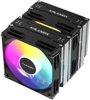 Kalemax CPU Air Cooler, Dual-Tower, 6×6mm Heat Pipes CPU Cooling, Dual 120mm ARGB PWM Fans, 2000RPM Speed, for AMD AM4/AM5/; Intel LGA 115X/1200/1700/1851, PC Cooler, 265W TDP