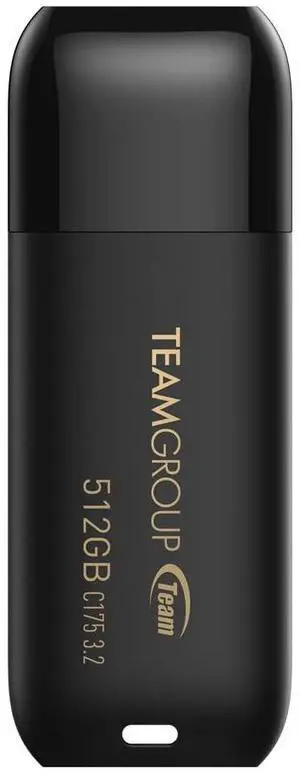 TEAMGROUP C175 512GB USB 3.2 Gen 1 (USB 3.1/3.0) Read 100MB/s Flash Thumb Drive, External Data Storage Memory Stick Compatible with Computer/Laptop Matte Black TC1753512GB01