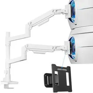 ARES WING Dual Monitor Arm & VESA Adapter for Samsung Neo G9, G65B, G70A, G75T, G85NB, CRG9, CHG9, CHG90, and Odyssey G9 Monitors