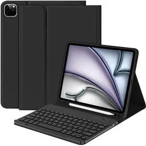 CC Store for iPad Pro 11 inch Case with Keyboard(4th /3rd /2nd /1st Gen),for New iPad Air 11 inch (M2/M3),Air 5th/4th Gen Case with Detachable Bluetooth Keyboard and Pencil Holder (Black)