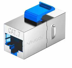 VIVOCH 12 Pcs Cat7 Keystone Coupler, Cat7 Keystone Jack Inline Coupler Sheilded RJ45 8P8C Cat7/Cat7A up to 10Gbps for Ethernet LAN Cable Extender Adapter