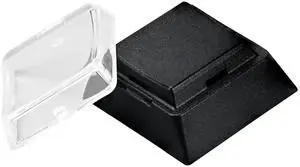 BTXETUEL Instantly Custom Double-Layer Keycaps with Transparent Cover Cap for DIY Removable Stickers or Scraps of Paper Compatible with Cherry MX Switches (24Pcs-Black Botton)