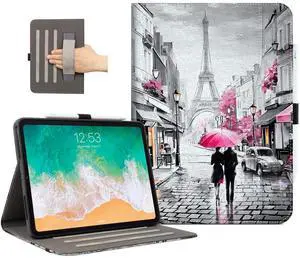 Lokigo New for iPad Air 13 inch Case (M3 2025 / M2 2024) / iPad Pro 12.9 inch Case (6th/5th/4th/3rd Generation 2022/2021/2020/2018), with Pencil Holder & Auto Wake/Sleep, Lover in Paris