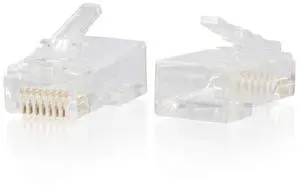 C2G/Cables to Go 00889 RJ45 Cat6 Modular Plug for Round Solid/Stranded Cable Multipack (50 pack)