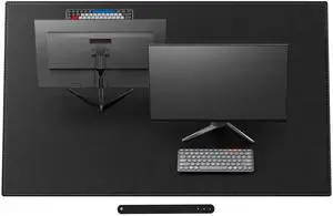 Cacoy 59x35.4 Inch Leather Desk Mat, XXL Large Computer Mouse Pad, PU Leather Desk Pad Blotter Protector, Office Table Cover, Multifunctional Desktop Matt for Desktop, Laptop Mouse Mat (Black)