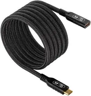 KMMXXCPM USB c Extension Cable 16.5ft/5M, USB c Long Charging 100w PD Fast Charging Cable,USB c Video Extension 4k Monitor Cable,USB c Male to USB c Female Cable,20gbps USB c 3.2 Extension Cable.