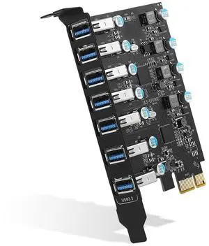 Sinefine PCI-E to USB 3.0 7-Port(7X USB-A) Expansion Card,PCI Express USB Add in Card, Internal USB3 Hub Converter for Desktop PC Host Card Sinefine PCI-E to USB 3.0 7-Port(7X USB-A) Expansion Card,PCI Express USB Add in Card, Internal USB3 Hub Converter for Desktop PC Host Card