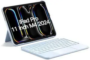 Inateck Keyboard Case for iPad Pro 11 inch (M4) 2024, Detachable Keyboard for iPad Pro 11 inch (M4) 2024, 7-Color Backlight with Trackpad, Vertically/Horizontally, KB04122-11 Blue