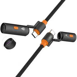 chubbycable ChubbyWild 240W Rugged Charging Cable with Arc Ignite and Emergency Light USB C Fast Charging Cable for Outdoor Emergency Use, 240W  Arc & Strobe-Orange