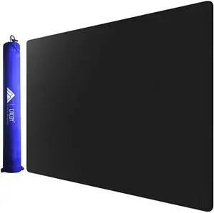 Cacoy 40" x 24" Leather Desk Mat, PU Leather Desk Pad Protector, Desk matt for Desktop, Office Desk Mat, Large Gaming Mouse Pad, Waterproof Desk Blotter Pad for Office and Home (Black)