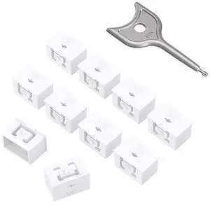 10Pcs SFP Port Lock with 1Keys,Switch Port Lock/Fiber Port Security Plug,SFP Dust Cap to Prevent Unauthorized Access,Suitable for Data Centers, Server Room,Desktops,Laptops,etc. (White)