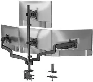 WALI Quad Monitor Mount for 17-27 inch Screens, Extra Tall 4 Monitors Desk Mount, up to 19.8lbs, 32.2 inch Height Max, Fully Adjustable Gas Spring 4 Monitor Stand, VESA 75/100mm (GSDM004S), Black