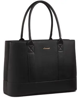 LOVEVOOK Laptop Bag for Women, 15.6 inch Computer Work Tote Bag, Waterproof Leather Shoulder Bag, Large Capacity Business Handbag, Office Briefcase for Gift, Travel, Teacher