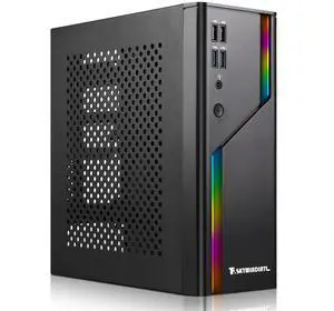 D32R Mini ITX Case ARGB Small Form Factor SFF Mini-Tower HTPC PC Cases Vented Panels 0.8mm SPCC Computer Chassis Suitable for Mini ITX Motherboards of 170 * 170mm Black