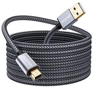 Meokse Mini USB Cable 50FT/15M Portable USB 2.0 Type A to Mini B High Speed Data Charging Cable Compatible with Hero HD, Cell Phones, MP3 Players, Dash Cams, Digital Cameras, Dash Cams