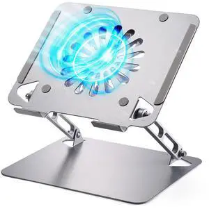 SOUNDANCE Laptop Cooling Pad with Upgrade Low-Noise Fan and 3.0 USB Hubs, Ventilated Laptop Cooler Prevent Overheating, Adjustable Ergonomic Laptop Stand Support Up to 16 Gaming Notebook Computer