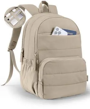 Uselike Travel Backpack for Women, 15.6 Inch College Laptop Backpack, Water Resistant Work Backpacks, Cute Quilted Bookbag