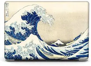 Compatible with MacBook Pro 13 inch Art Case Skin, 2022, 2021, 2020-2018 Release A1708 Pattern Painting Hard Shell with Keyboard Cover& Screen Protector (The Great Wave by Hokusai)