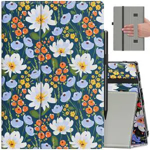 VORI Case for All-New Amazon Kindle Fire HD 10 Tablet (13th/11th Generation 2023/2021 Release) and Fire HD 10 Plus - Slim Folding Stand Folio Cover with Auto Wake/Sleep & Hand Strap, Floral Bloom