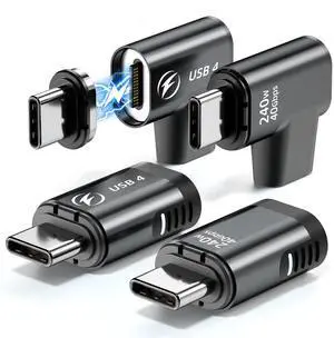 240W Straight + 240W 90 Degree USB C Magnetic Adapter - 4 Pack