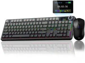 AULA F108 PRO Wireless Mechanical Keyboard with Screen & Knob SC580 Tri-Mode Gaming Mouse