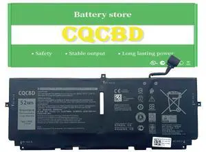 CQCQ Battery 722KK for Dell XPS 13 9300 9310 i5 FHD I7-1065G7 XPS 13 9380 Series 2020 Notebook 0WN0N0 WN0N0 02XXFW 2XXFW FP86V Laptop (7.6V 52Wh/6500mAh)