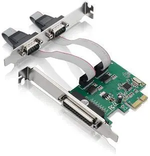 X-MEDIA XM-PEX-1P2S PCI-E Parallel Serial Combo Card, (1) Parallel, (2) Serial RS232 PCI Express (PCIe x1) Adapter Card - WCH382L Chipset - Supports ECP/EPP/SPP & 16C550 UART