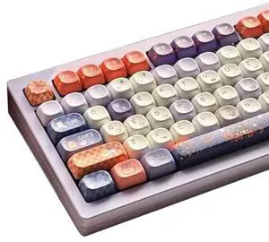 TIMSEKER Halloween Theme Thick PBT MOA Profile Keycap Set, Round Cute Custom Keycap for Mechanical Gaming Keyboard, 137 Keys, Dye Sublimation