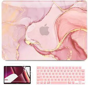 B BELK Compatible with MacBook Pro 14 inch Case 2025 2024 2023 2022 2021 M5 M4 M3 M2 A3434 M1 A3112 A3185 A3401 A2918 A2992 A2779 A2442, Plastic Hard Shell+Keyboard Cover+Screen Protector, Pink Marble