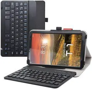 LiuShan Detachable Keyboard Standing PU Leather Cover Case for 8" Sunshine T1 Elite/Foxx T8/Qlink Scepter 8/Sky Devices Elite OctaX/T8 Plus/Xmobile X8/Hyundai Hytab Plus 8WB1,Black