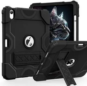 Cantis Case for iPad 11-inch (A16) 2025/ iPad 10th Generation 2022 (10.9 inch), Shockproof iPad Cover 10th Generation with Pencil Holder & Kickstand, Black