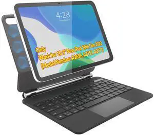Rii Keyboard Case for iPad 10th Generation 10.9 inch 2022,Magnetic Style with Multi-Touch Trackpad, Backlit Rechargeable Bluetooth Keyboard for iPad (Black, 10th 10.9inch)