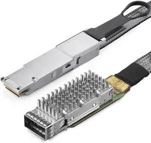 10Gtek 100G QSFP28 to QSFP28 Extender Cage with EEPROM on Extender Side, 3M Flat Cable in Nylon Jacket, 30AWG, 50cm