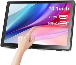 Small Touchscreen Monitor 10.1", IPS Touch Screen 1366x768P Display 60Hz 400cd/m² Brightness Portable Moniotrs for Switch Xbox PS4/5 Laptop mini PC