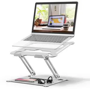 DUCHY Laptop Stand, Ergonomic Laptop Riser Computer Stand,Adjustable Laptop Holder Height from 2.1" to 13.8", Supports up to 22lbs,Compatible with MacBook, All Laptops Tablets 10-17.3 Inch