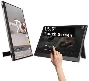 QQU 15.6 Inch Portable Touchscreen with Stand, Portable Travel ionitor:1080P IPS/HDR Laptop Screen Extenderfor Gaming and Computer Display,Compatible with Laptop PC Phone PS4/PS5Switch