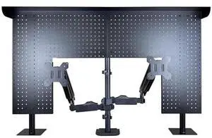 Arkali Ultra Desk Pegboard with 2 Monitor Stand Mounts, 10-Ways Adjustable, 47 x 31 inch Steel Monitor Stand Pegboard Organizer for Office Desk Parts, Gaming Setup, and Home Workspace Accessories