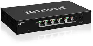 5 Port 2.5g Ethernet Switch, Unmanaged Multi-Gigabit Network Switch, 2.5Gb Switch for Gaming, NAS, PC, Laptop, Smart TV, Plug & Play, Fanless Design, Ethernet Splitter (Black)