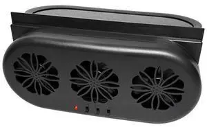 Shkalacar USB & Solar Powered Car Window Exhaust Fan with 3 Air Outlet, Solar Ventilation for Vehicle, Air Circulation Fan Ventilator Silent Air Vent Cooler Automotive Radiator Cooling Fan