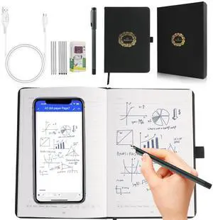 PROGOO AI-Powered Smart Writing Set with Bluetooth Real-Time Sync | Smart Notebook & Pen | Erasable Pen, Audio-to-Text & AI Drawing | Multi-Format Export | iOS/Android | for Students & Professionals.