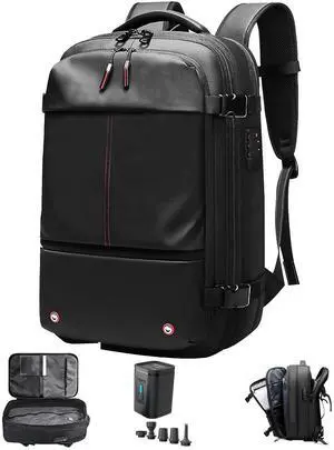 ALLANDWELL Vacuum Backpack Travel, Vacuum Compression Backpack, 60L Expandable Carry-On | Space-Saving Travel Bag with TSA Lock, Water Resistant