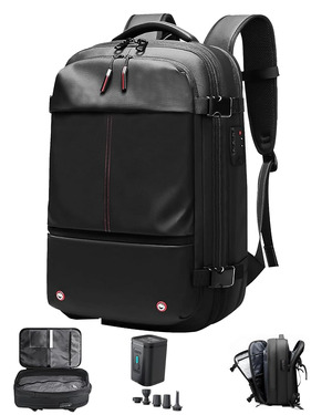 Men's Faux Leather Weekender Backpack – Large Travel Laptop Bag, Buckle & Zip Closure, Adjustable Straps
